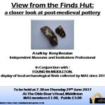 View from the Finds Hut: a closer look at post-medieval pottery - talk by Kerry Beeston